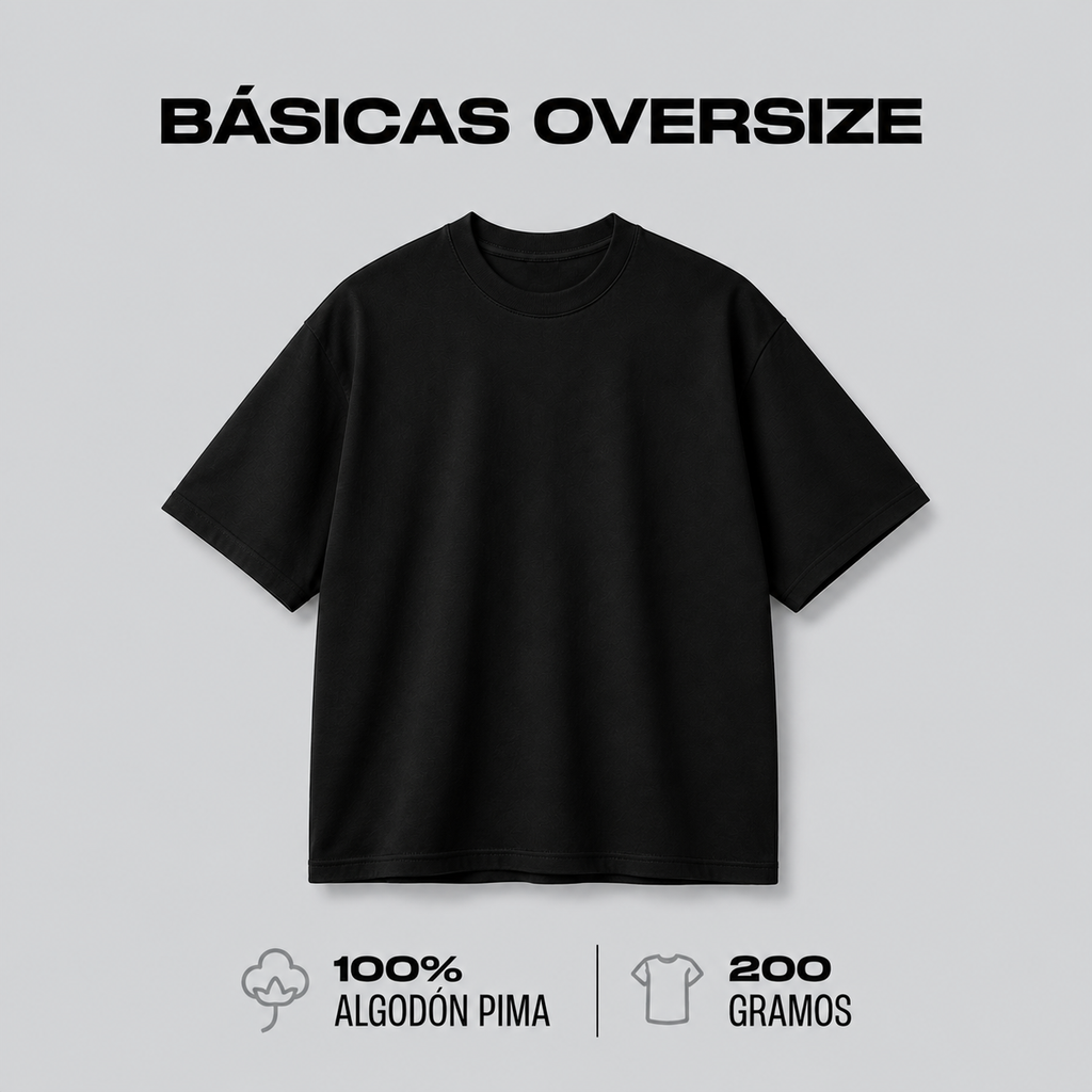 Polo básico oversize en cuello redondo
