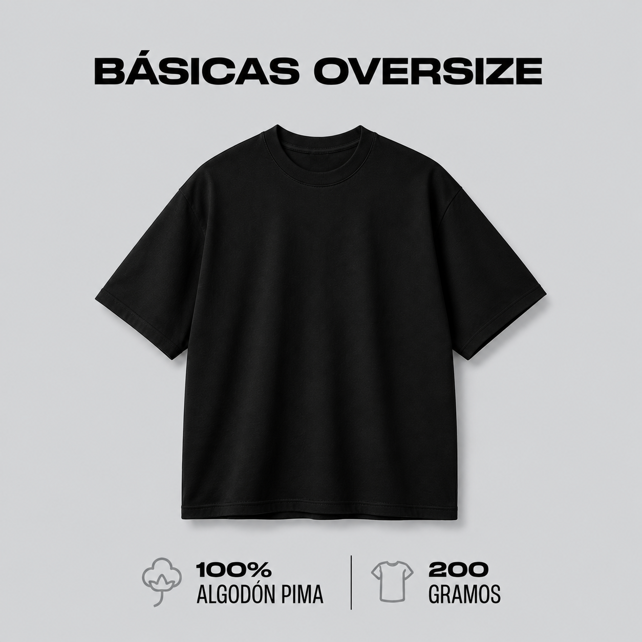 Polo básico oversize en cuello redondo